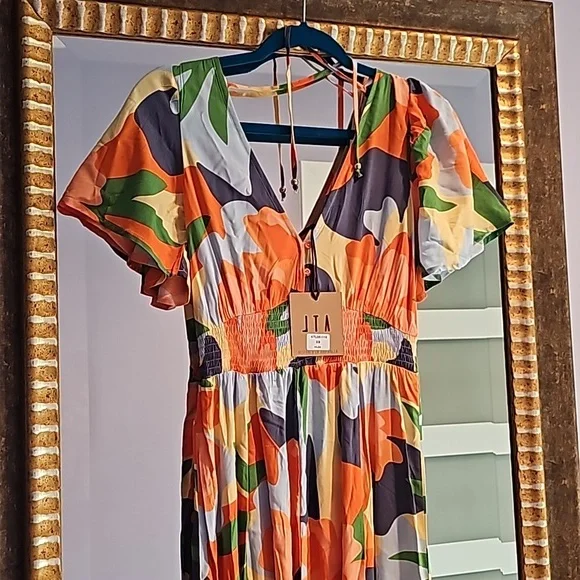 NWT Anthropologie SPRING HILDA Abel the Label  Floral Maxi Dress - Picture 2 of 7